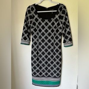 WHITE HOUSE BLACK MARKET Printed Scuba Sheath Dress